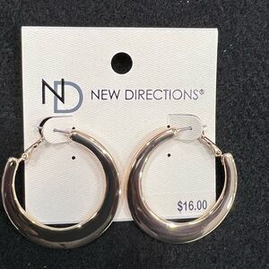 New Directions Gold Tone Hoop Earrings